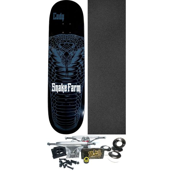 Snake Farm Skateboards Cody McEntire Black Snake Moan Skateboard Deck - 8" x 32" - Complete Skateboard Bundle